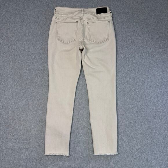 liT Kylie High Rise Curvy Skinny Ankle Jeans Womens Tan/Cream 6 Frayed Hem Work - Picture 2 of 12